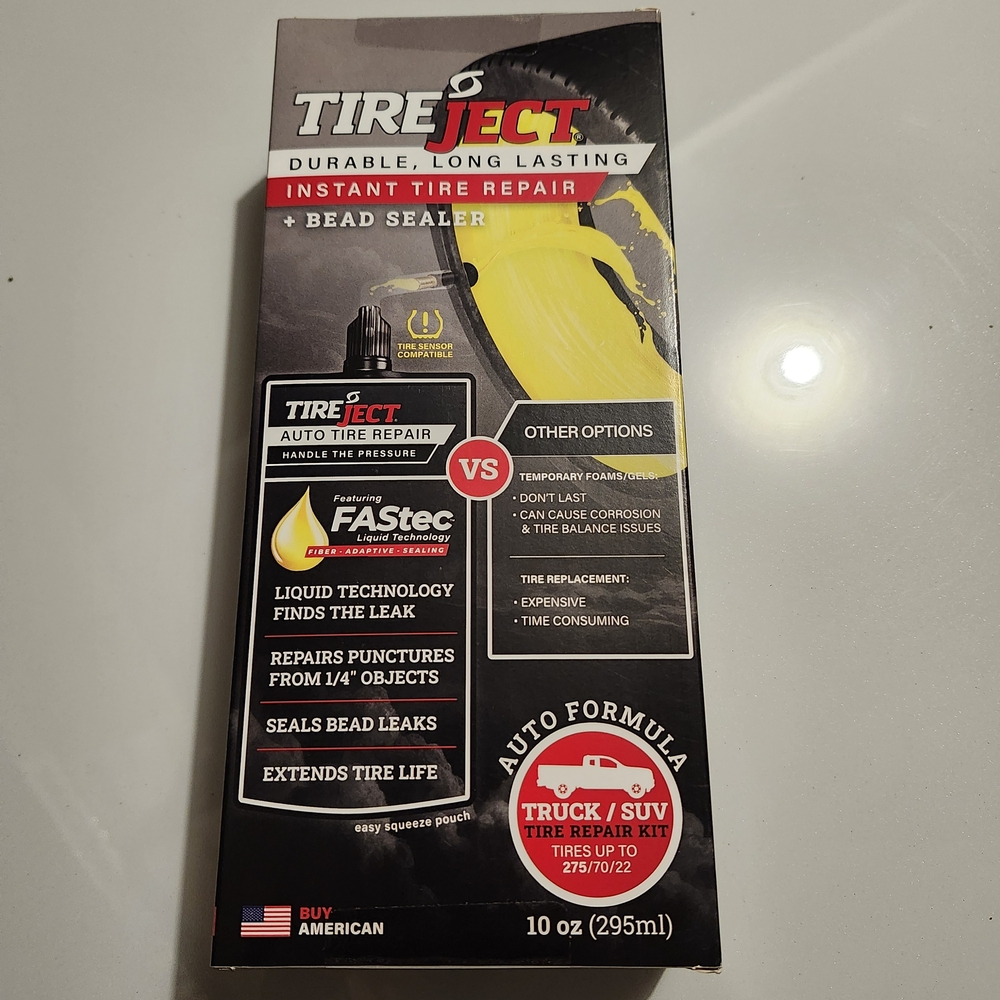 TireJect Instant Tire Repair Kit Truck Suv Chevy Ford GMC Toyota Nissan Rivian